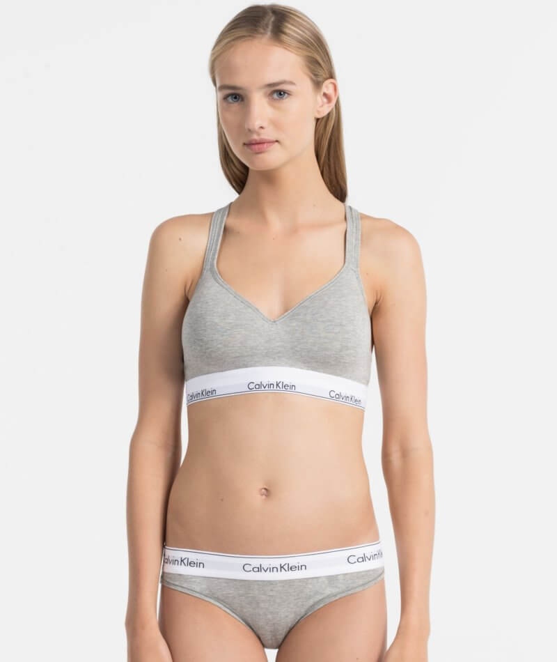 Cotton-blend Bralette Grey Calvin Klein Underwear - Women