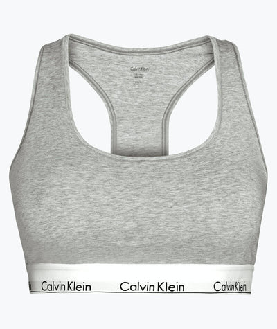 Calvin Klein Modern Cotton Lightly Lined Bralette - Grey Heather - Curvy
