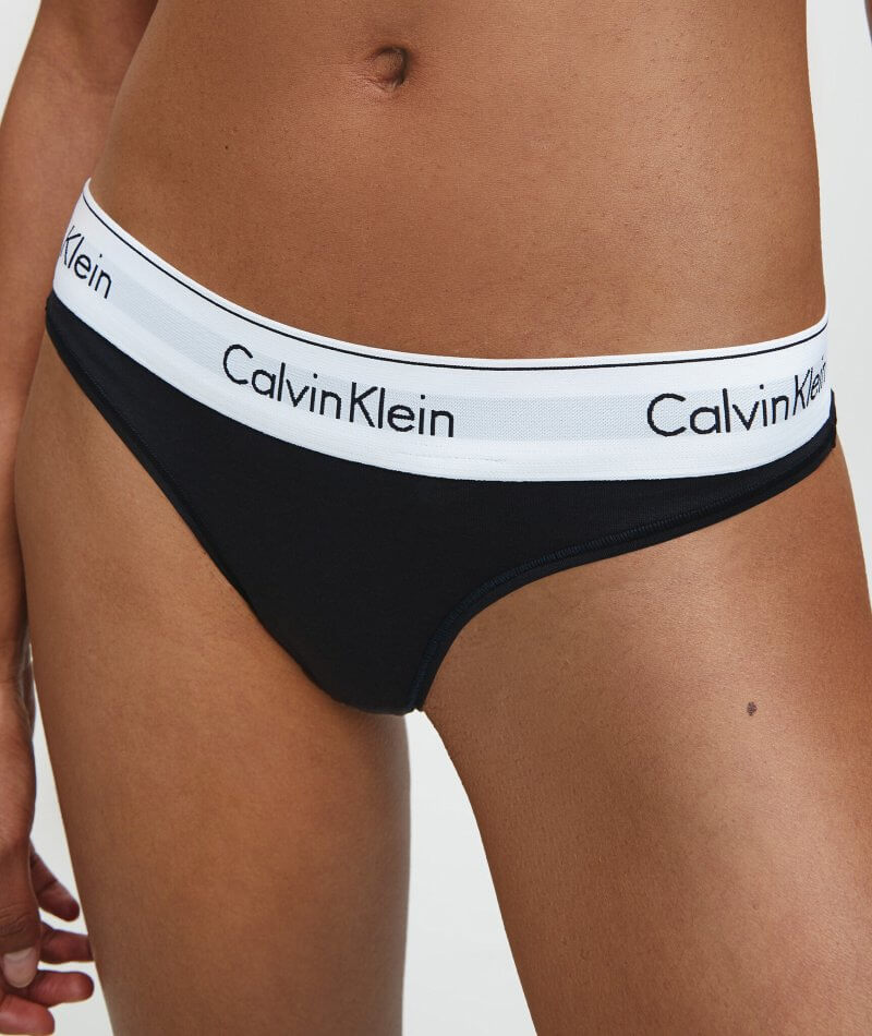 Calvin Klein Modern Cotton Thong Black - Bras Curvy 