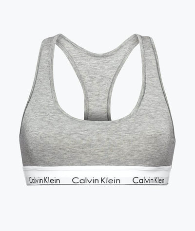 Calvin Klein Modern Cotton Unlined Bralette - Grey Heather - Curvy