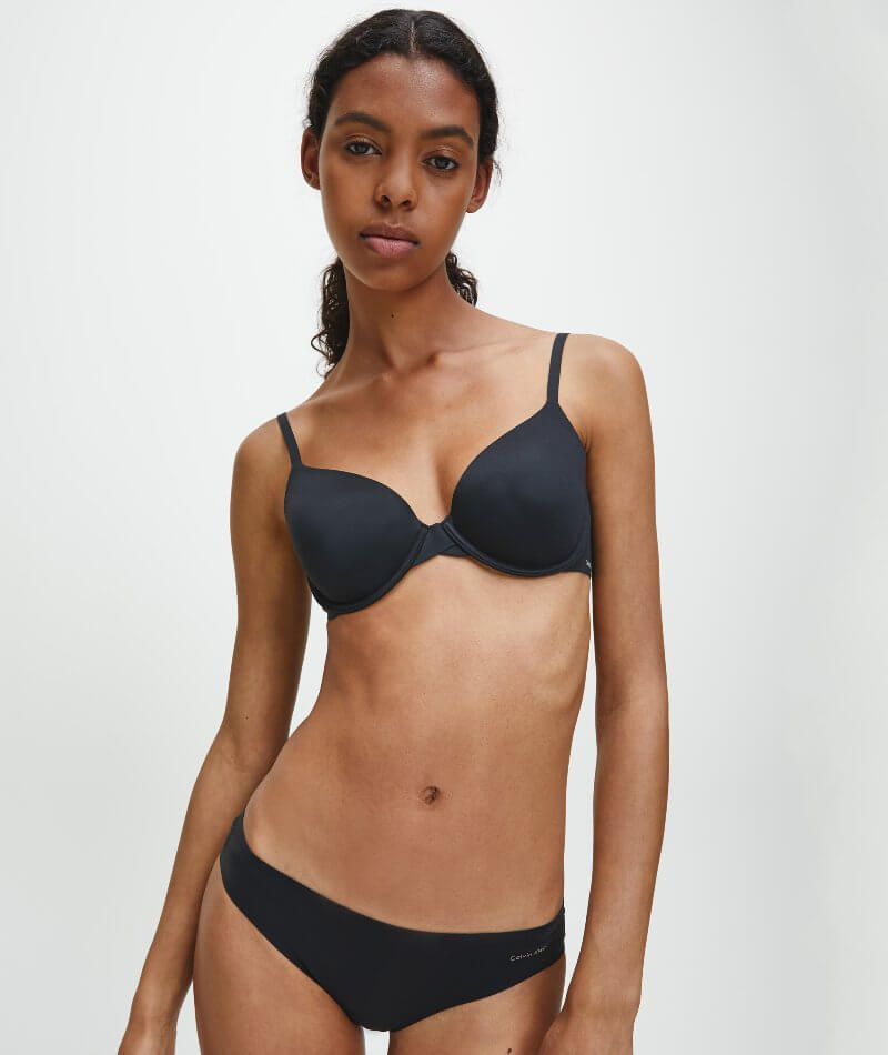 Calvin Klein Womens Custom Lift Demi Padded T-Shirt Bra BLACK 34A QF5836 $48