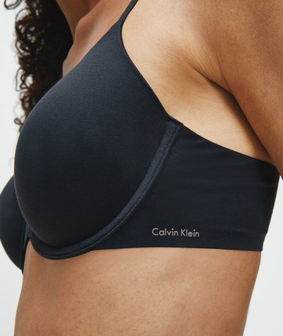 Calvin Klein 1129 Womens Black Signature Modern T-Shirt Bra Size