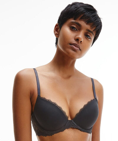 Calvin Klein Push-up bra SHEER MARQUISETTE in black