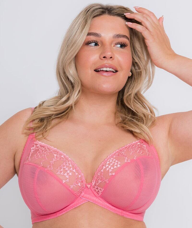 Curvy Kate Plunge Bra Centre Stage Full Cup Four Section Bras Lingerie Pink
