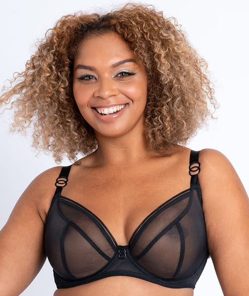 Buy online Black Nylon Plunge Bra from lingerie for Women by Curvy