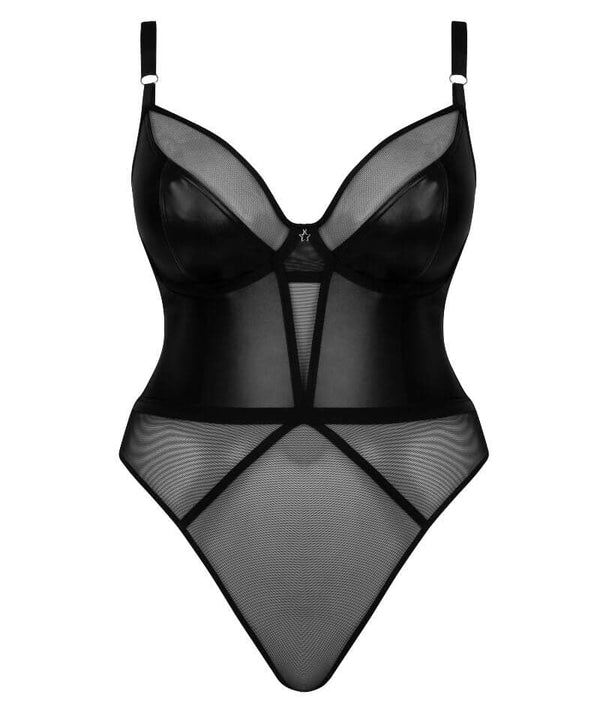 Curvy Kate Lucky Star Underwire Plunge Bodysuit Black Curvy Bras