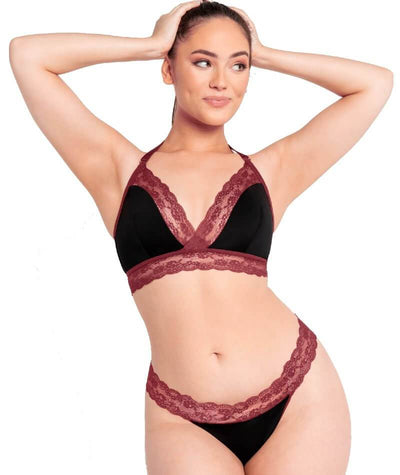 Curvy Kate Twice the Fun Reversible Thong - Oxblood/Black Knickers