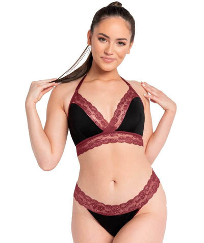 Curvy Kate Twice the Fun Reversible Thong - Oxblood/Black Knickers