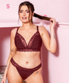 Curvy Kate Twice the Fun Reversible Thong - Oxblood/Black Knickers