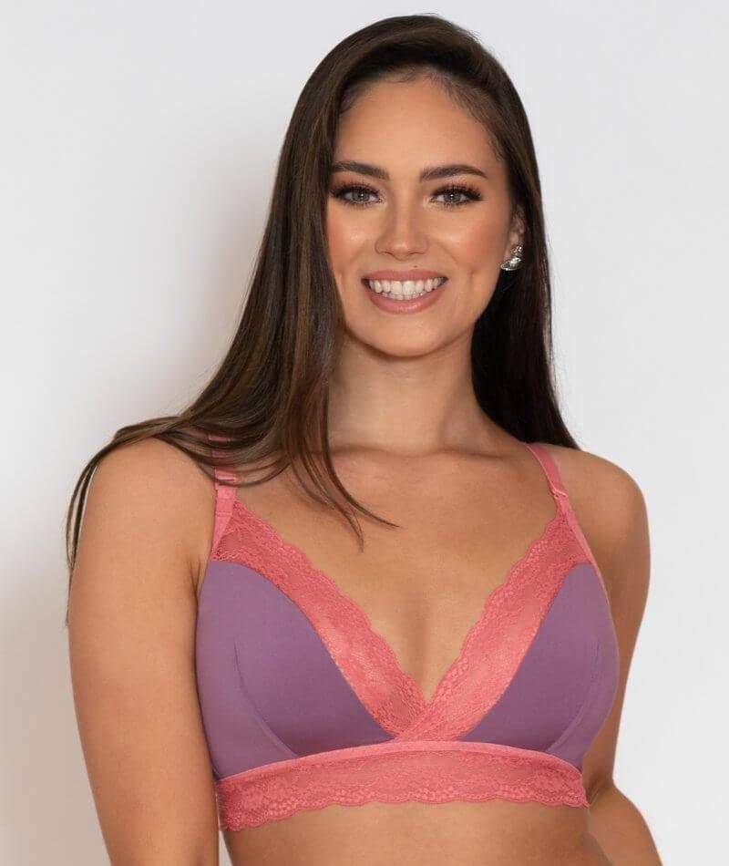 SOLD OUT! Longline Wirefree Plus Size Deep Magenta Bra
