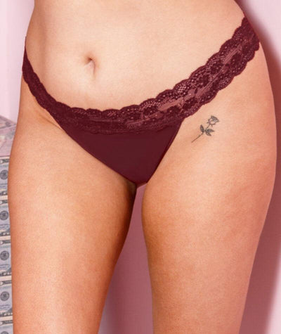 Curvy Kate Twice the Fun Reversible Thong - Oxblood/Black Knickers