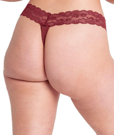 Curvy Kate Twice the Fun Reversible Thong - Oxblood/Black Knickers