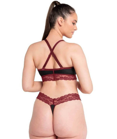 Curvy Kate Twice the Fun Reversible Thong - Oxblood/Black Knickers