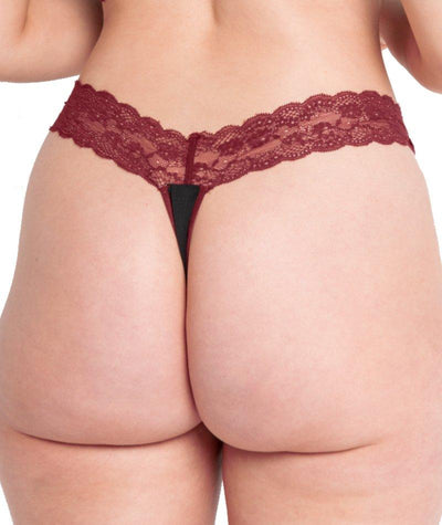 Curvy Kate Twice the Fun Reversible Thong - Oxblood/Black Knickers