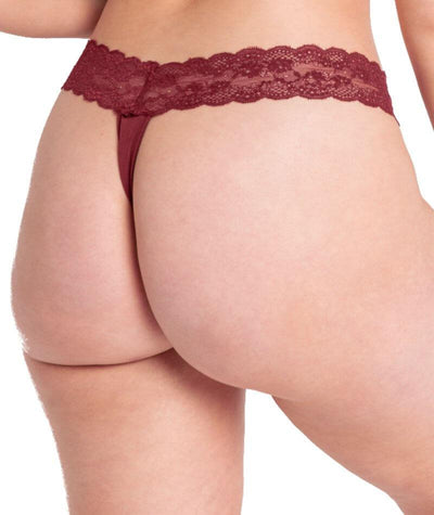 Curvy Kate Twice the Fun Reversible Thong - Oxblood/Black Knickers