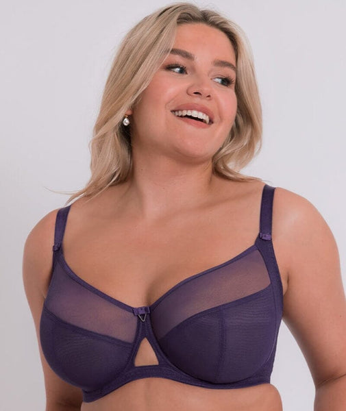 Swimsuits for All Women's Plus Size Bra Sized Sweetheart Underwire Tankini  Top - 42 F, Purple