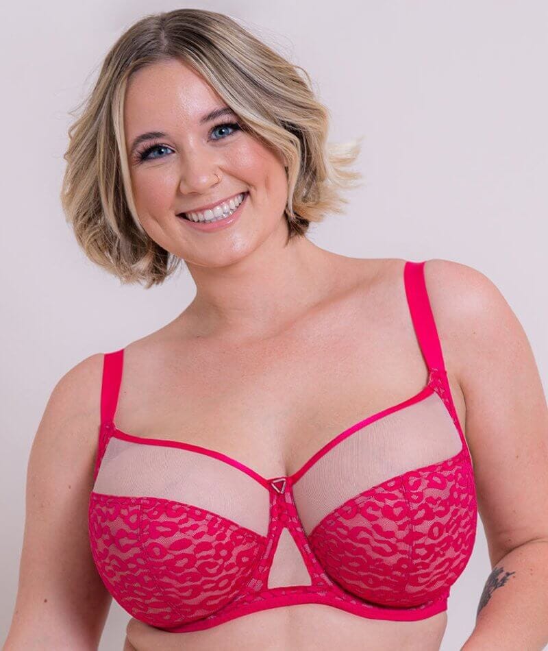 Sexy Pink Plus Size Full Cup Women Underwear Set - China Bra and