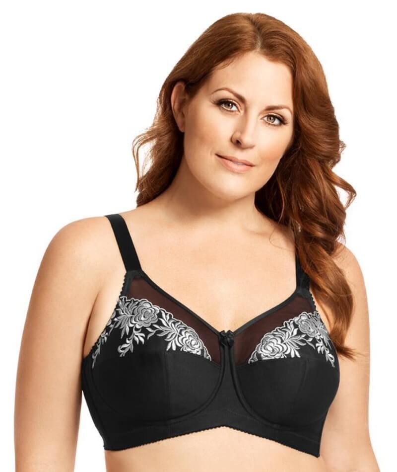 Elila Embroidered Lace Wire-free Bra - Black