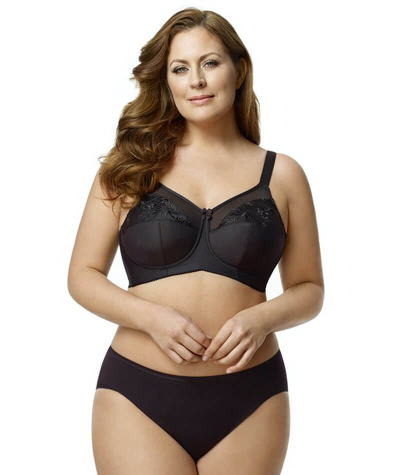 Women's Cotton Full Coverage Wirefree Non-padded Lace Plus Size Bra 46A
