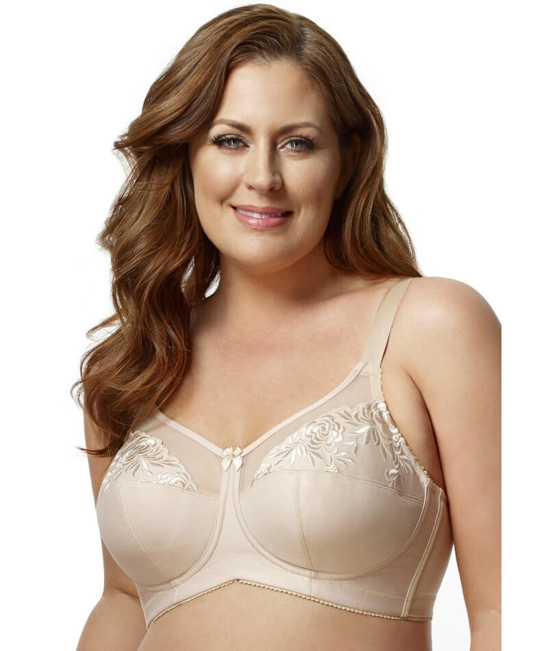 Elila Embroidered Wire-free Bra - Nude