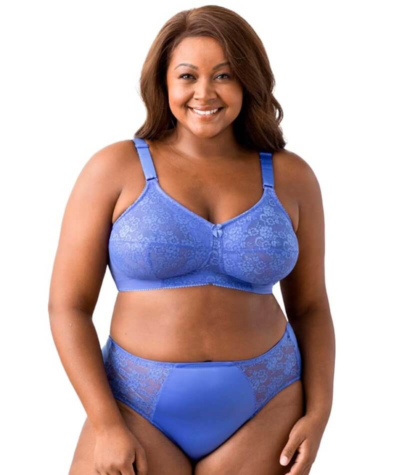 Elila Embroidered Lace Wire Free Bra Cobalt Curvy Bras 3946