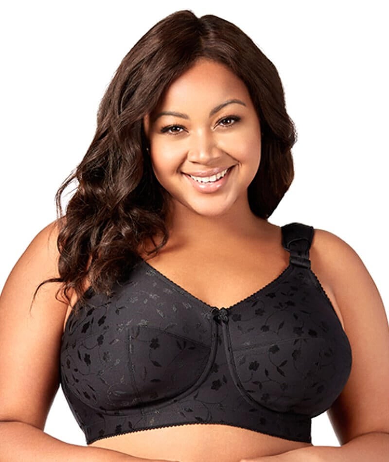 Breezies Women's 2 PACK Jacquard And Lace Underwire Support Bras 38B Black