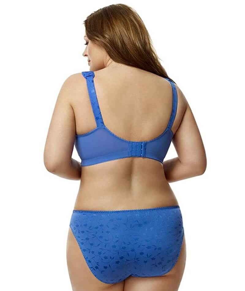 Women's Elila 1305 Jacquard Softcup Bra with Cushioned Straps (Cobalt Blue  50H)