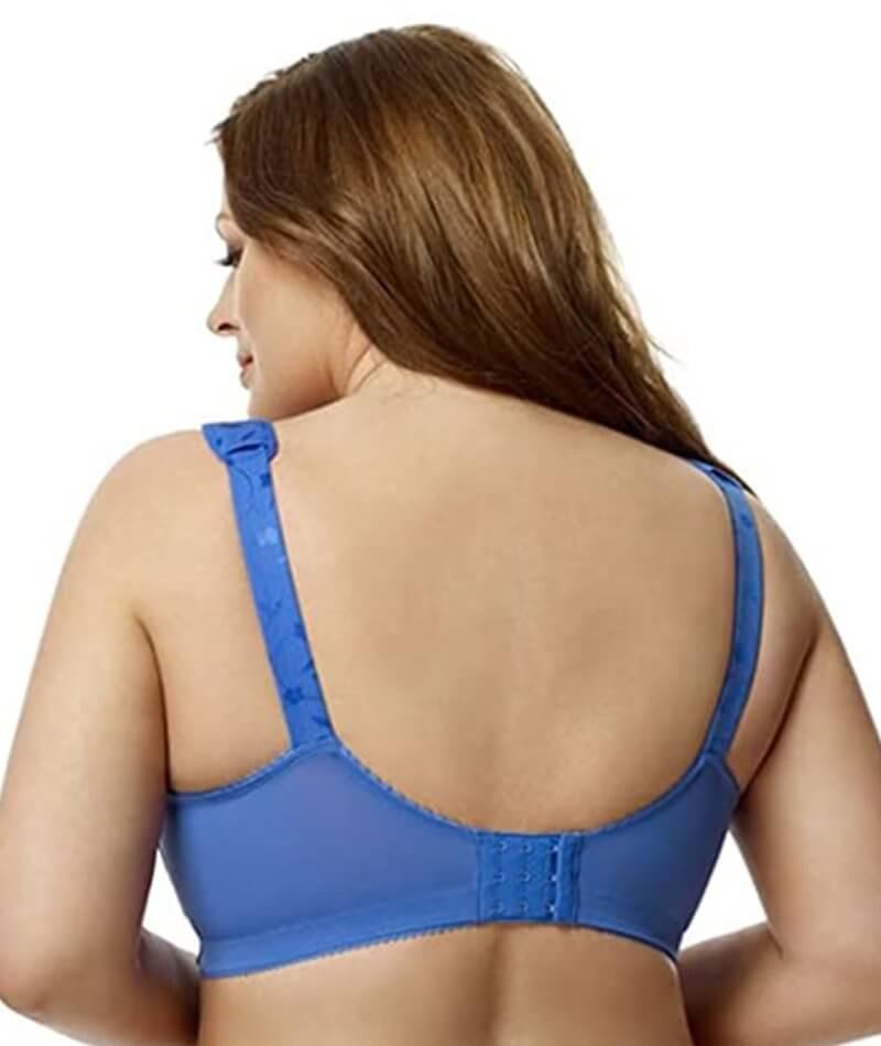 Yours Stretch Lace Non-Padded Underwired Bra Cobalt