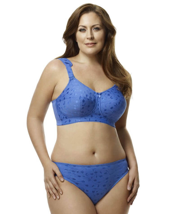 Elila Jacquard Wire Free Bra Cobalt Curvy Bras 3171