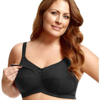 Elila Cotton Cup Wire-free Nursing Bra - Black