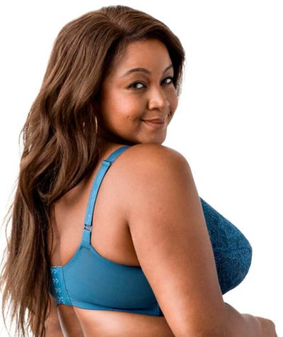  Womens Balconette Bra Plus Size Full Coverage Tshirt  Seamless Underwire Bras Back Smoothing Persian Blue 38G