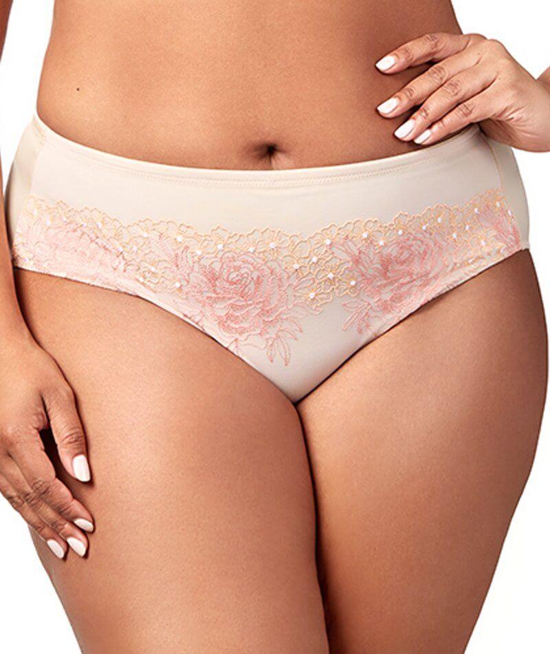 Plus Size Underwear For Women Lace High Waisted Embroidered Mesh