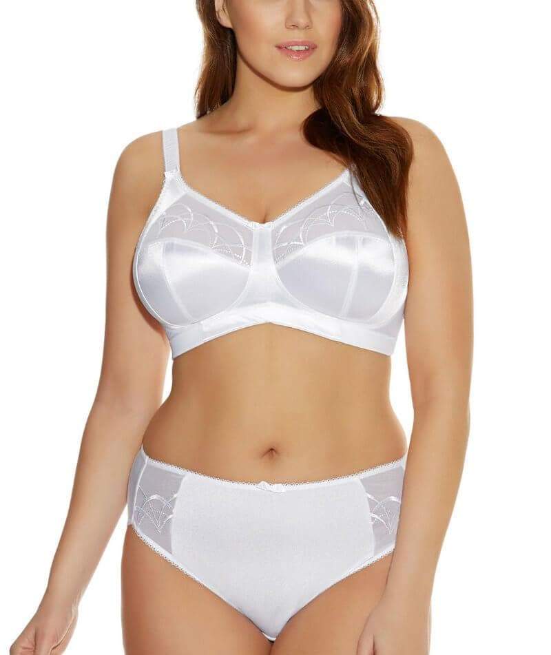 Elomi Womens Cate Wirefree Soft Cup Bra, 46G, White