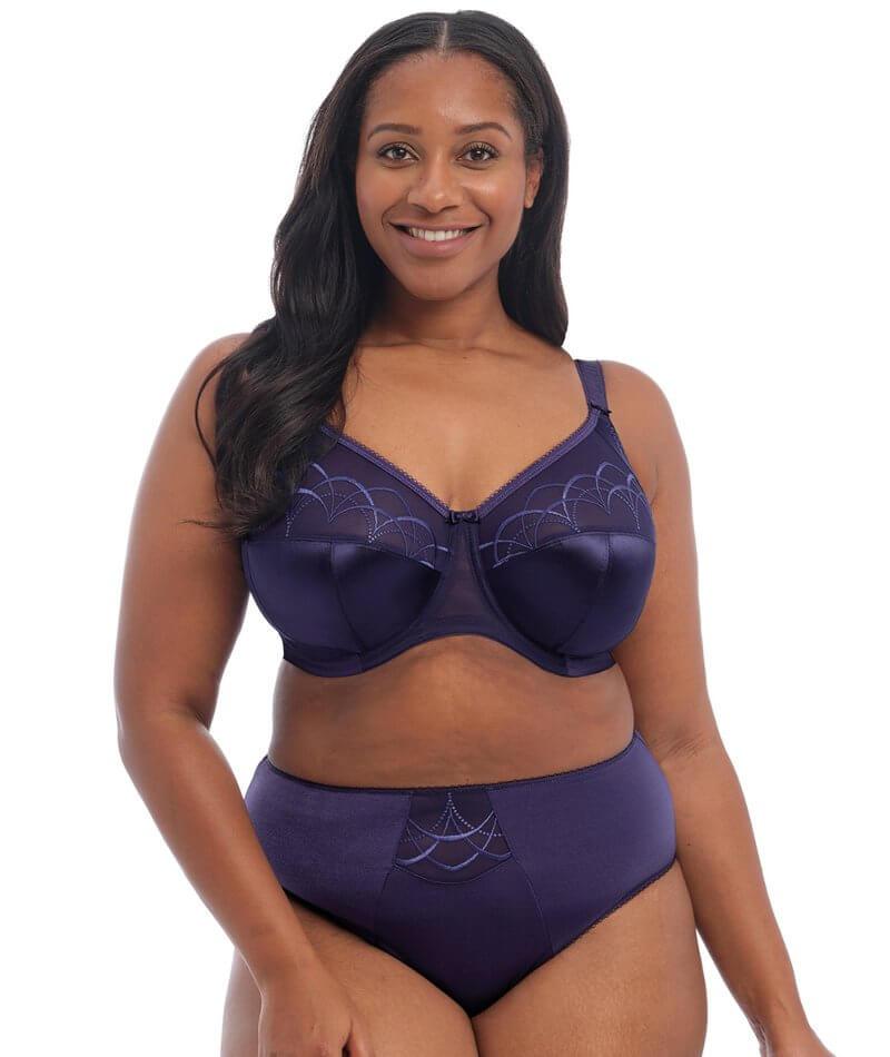 Elomi Cate Embroidered Full Cup Banded Underwire Bra (4030)- Berry