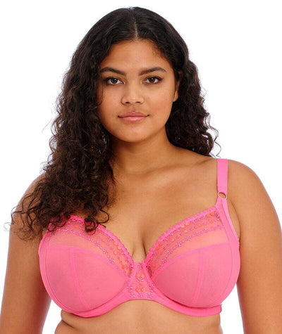  Womens Full Coverage Floral Underwire Non Padded Lace Bra  Plus Size Lingerie 36DDD Pink