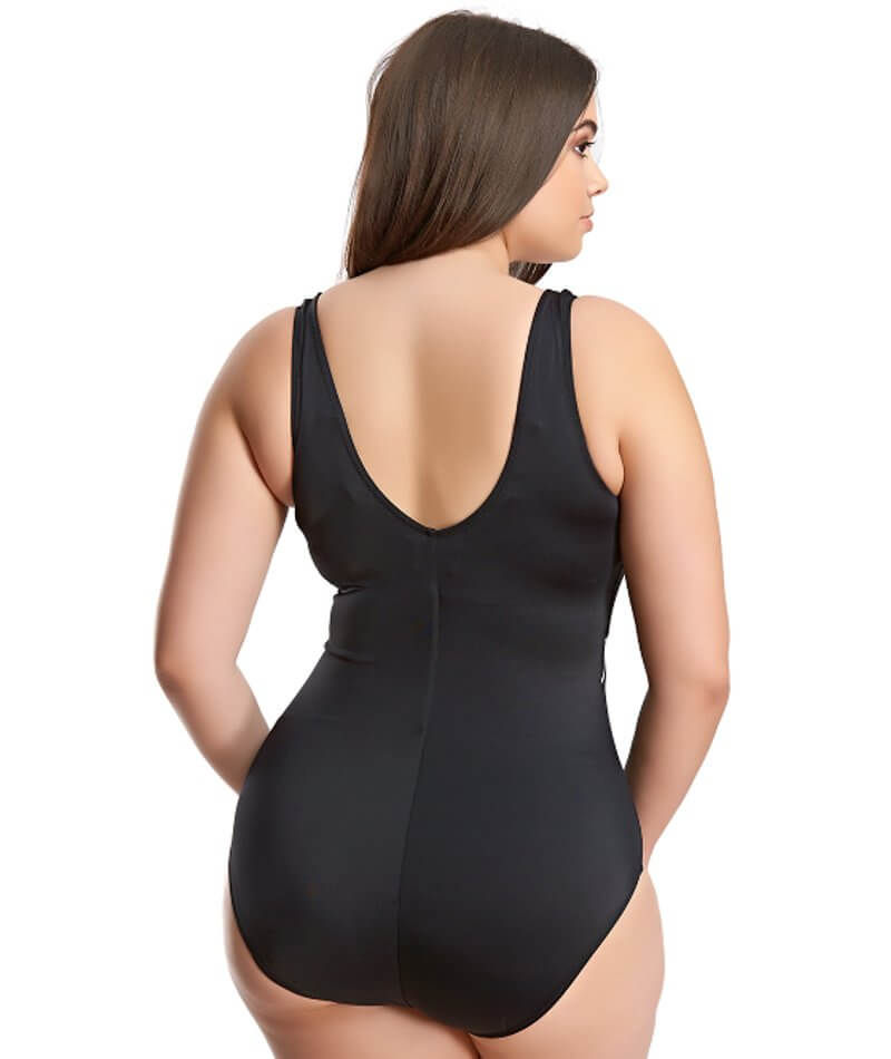 Elomi Swim Essentials Firm Control One Piece Swimsuit - Black - Curvy Bras