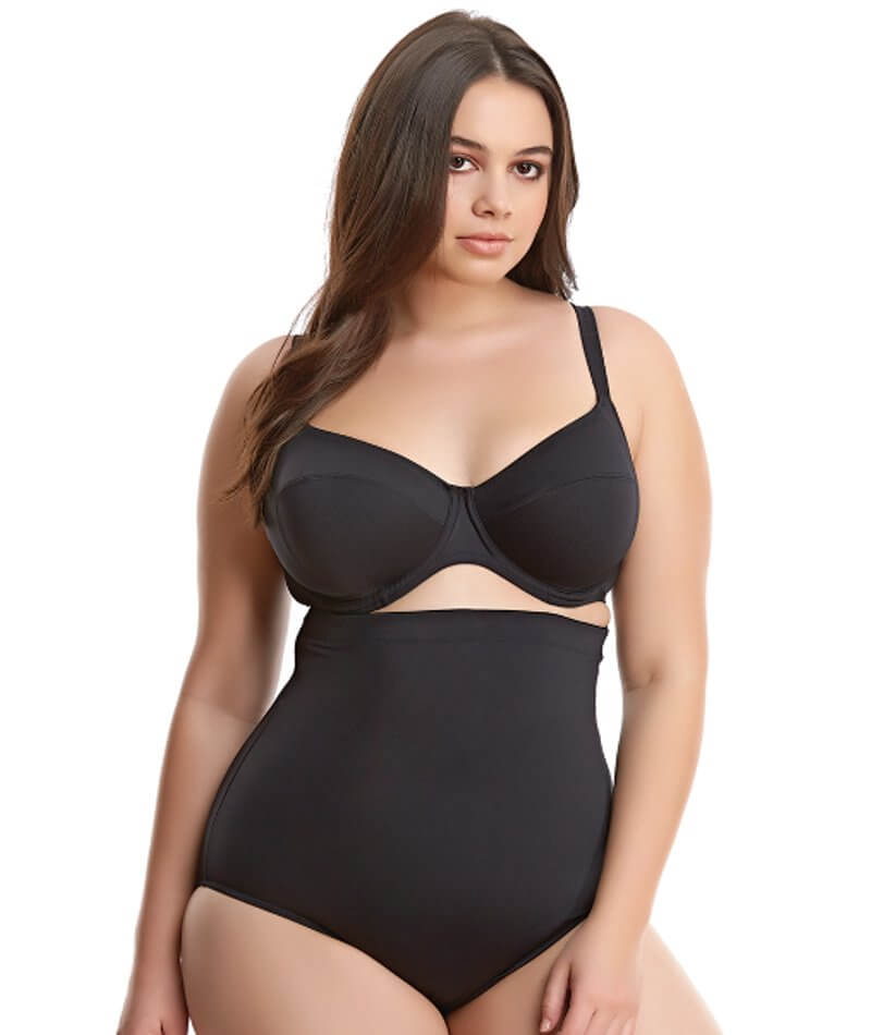 Finelylove Swimsuits For Women Tummy Concealing Cut-Out Bra Style Bikini  Black L 