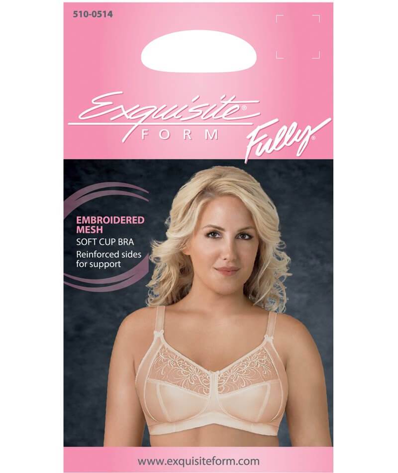EXQUISITE Form 5100548 FLORAL Cami Strap WIRELESS Bra NUDE [42DD], 5100548  *New