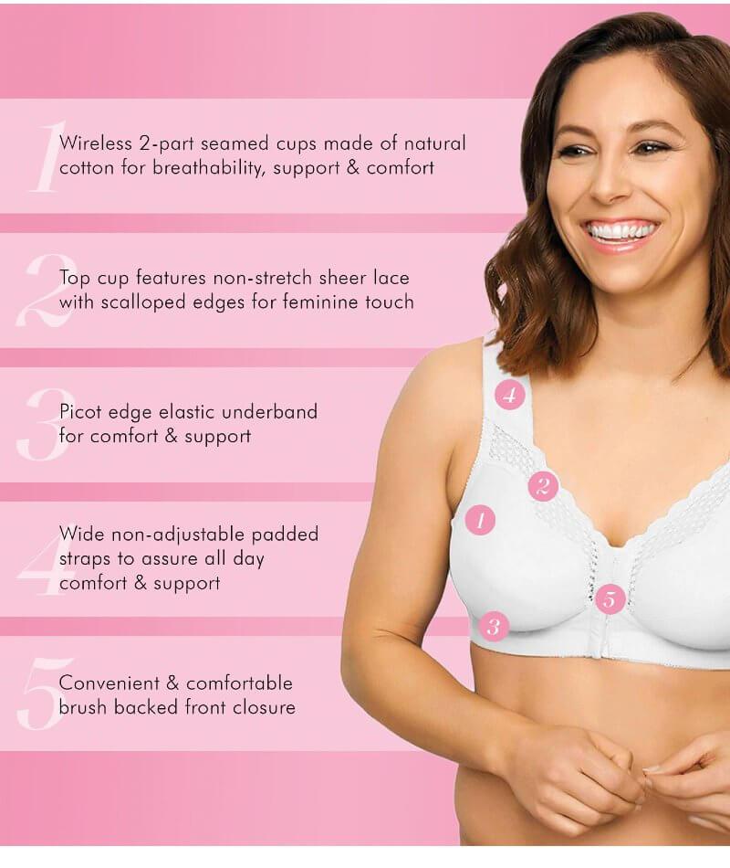 Cotton Rich Non-padded Full Support Bra In Pink, Bras :: All Bras