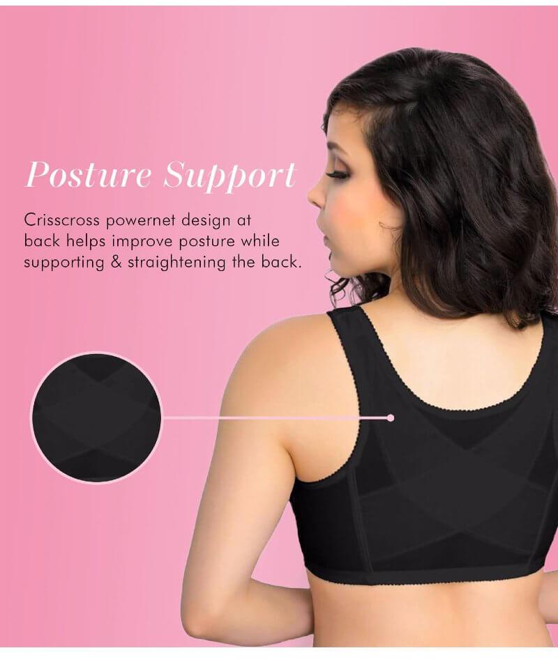 Chic Shaper Perfect Posture Shapewear Tops Breast Support Bra Top- Black -  Extra Large (Bust Size 44-46)