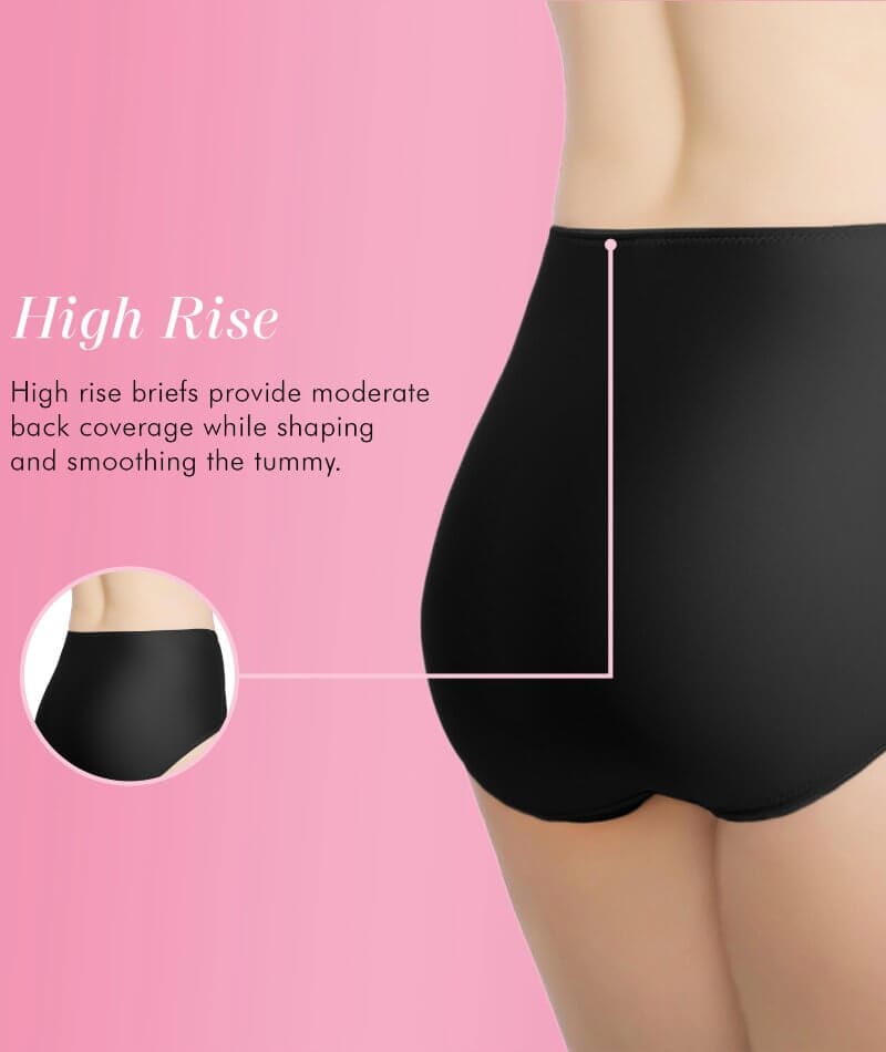 Women's Cotton Spandex High Waist Tummy Control Panty Brief Full Coverage Shapewear  Underwear (Pack Of 2)