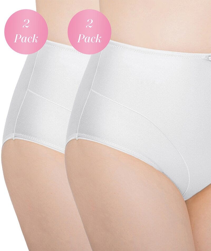 Buy Black/White Cotton Tummy Control Shaping High Waist Knickers 2 Pack  from Next USA