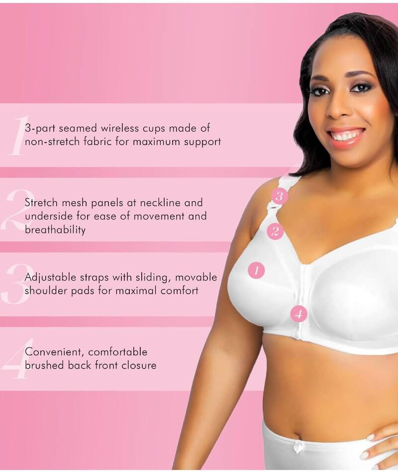 Wireless Bra for Women Wire-𝙵ree Front-Close Bra Support Full