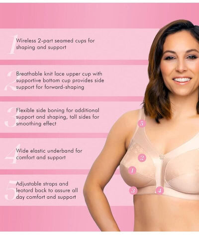 Lace bra 36B breathable cup; underwire for additional support