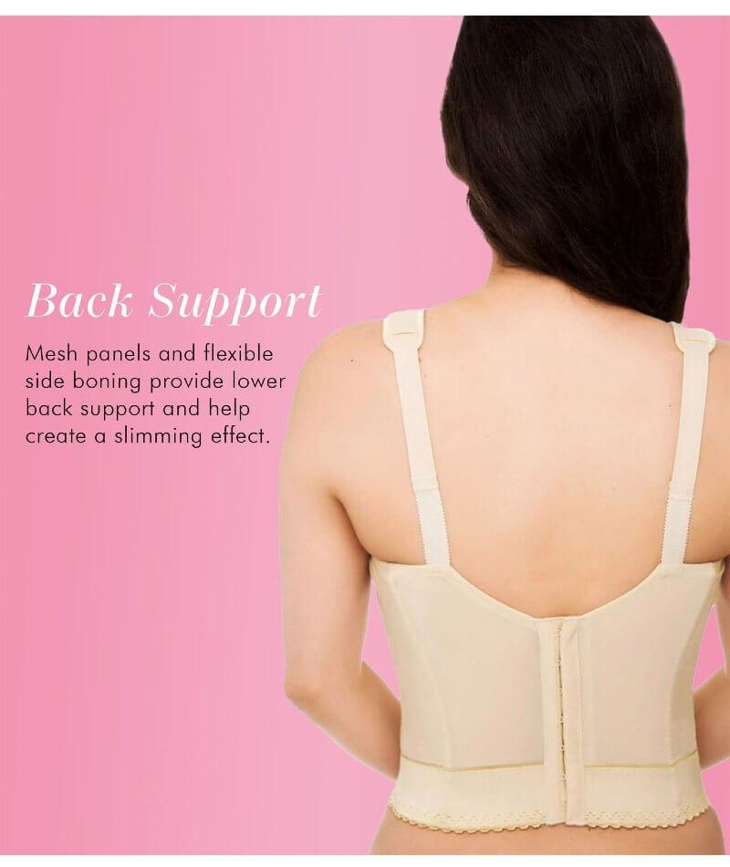 Back Support Longline Bra For Large Bust - Beige / 85D