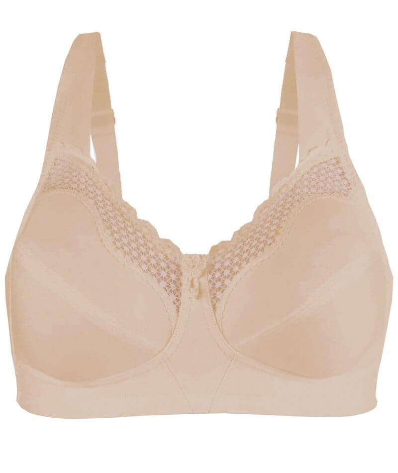 EXQUISITE FORM Fully Full-Support Bra, Lace, Wire-Free #9661872 White :  : Clothing, Shoes & Accessories