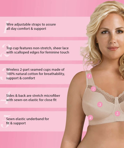 padded lace bra with no underwiring and elasticated underband
