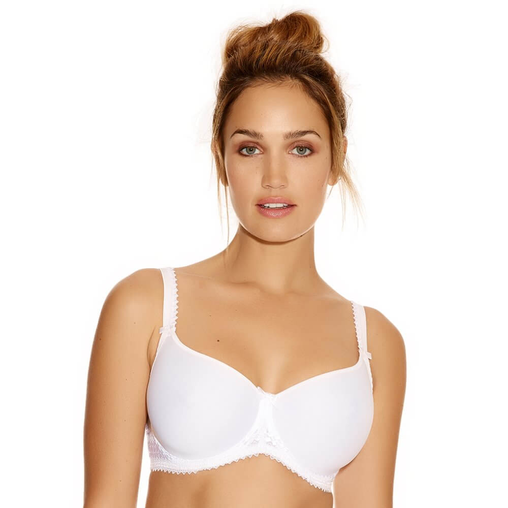 Fantasie Rebecca Moulded Spacer with Embroidery Underwired Bra - White -  Curvy Bras