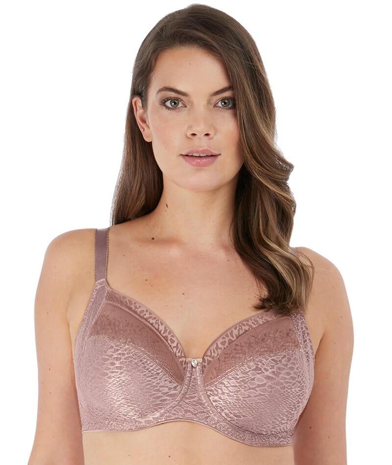  Womens Plus Size Bras Full Coverage Lace Underwire Unlined  Bra Up To J Taupe 36D