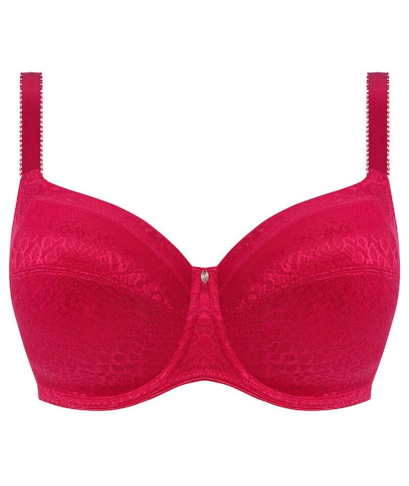 Underwire Full Coverage Bra Wide Straps Unlined Plus Size 34-48C-G H I J K  ( 38G, Ruby Red)